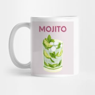 Cute Feminine Y2k Girly Mojito Cocktail Print Mug